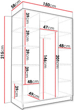Ντουλάπα Calia I Τρίφυλλη-Κασμίρ - Χρυσό