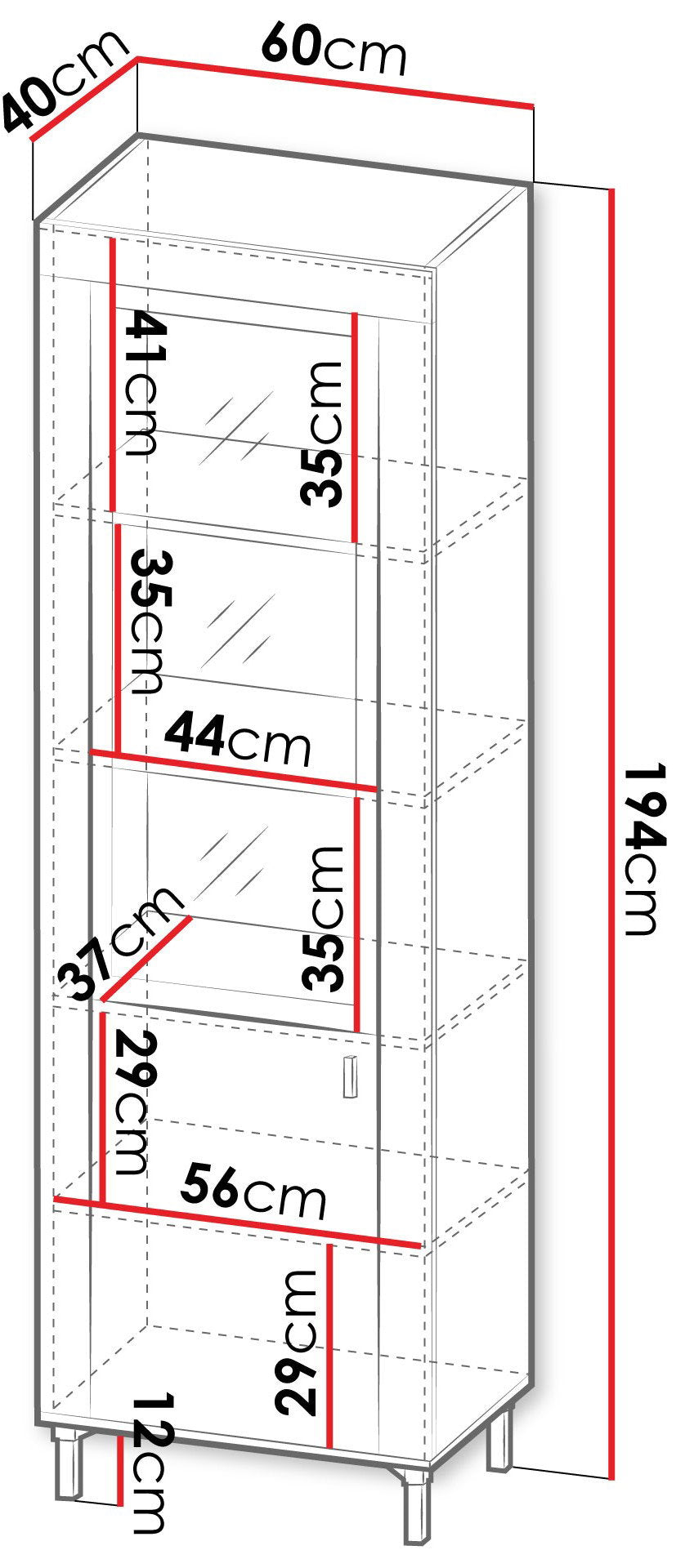 Βιτρίνα Mossa με LED Φωτισμο-Mpez