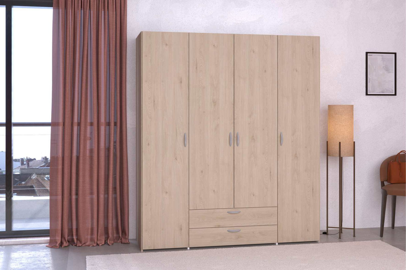 Ντουλάπα Dorm τετράφυλλη-Fusiko-Χωρίς πατάρι