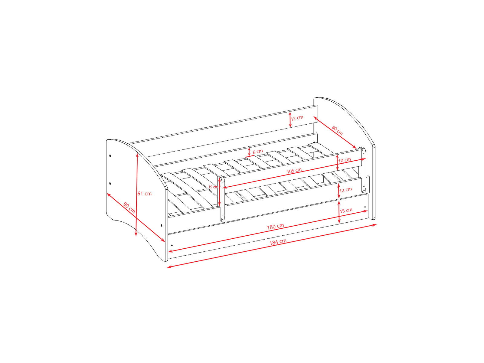 Παιδικό Κρεβάτι Babydreams Cartoon-Mple-180 x 80-Animals