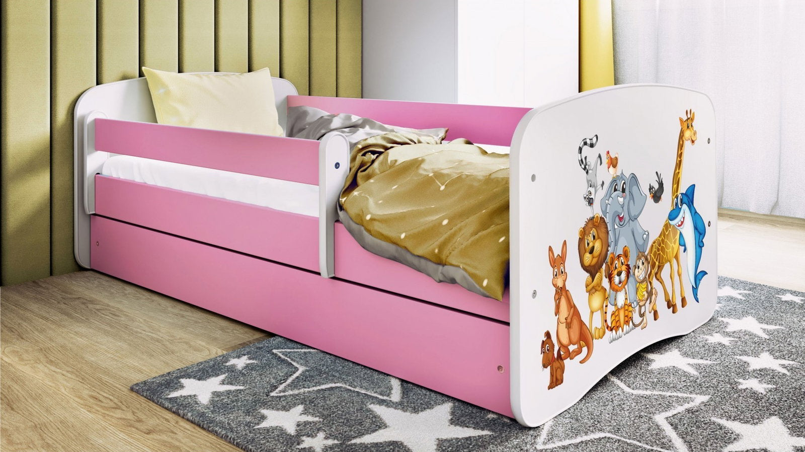 Παιδικό Κρεβάτι Babydreams Cartoon-Roz-140 x 70-Animals