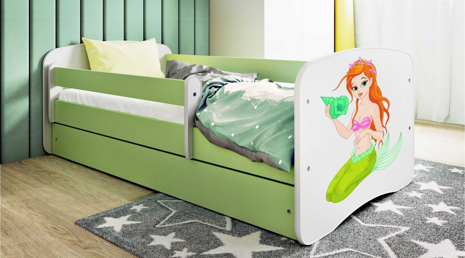 Παιδικό Κρεβάτι Babydreams Cartoon-Prasino-140 x 70-Mermaid