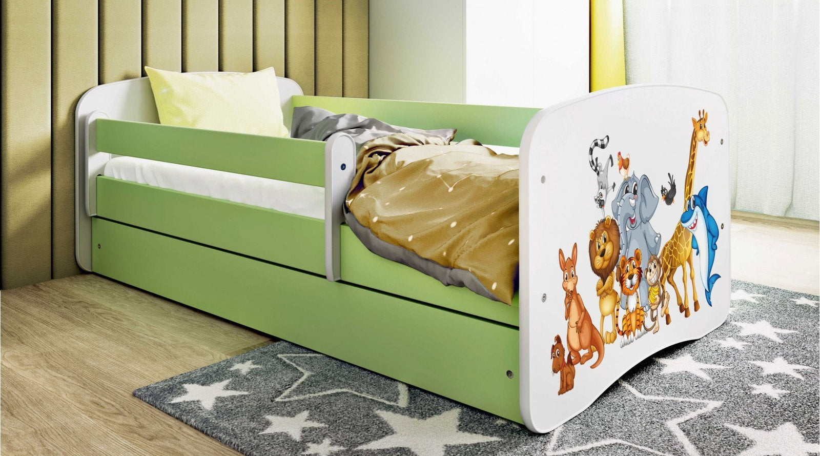 Παιδικό Κρεβάτι Babydreams Cartoon-Prasino-160 x 80-Animals