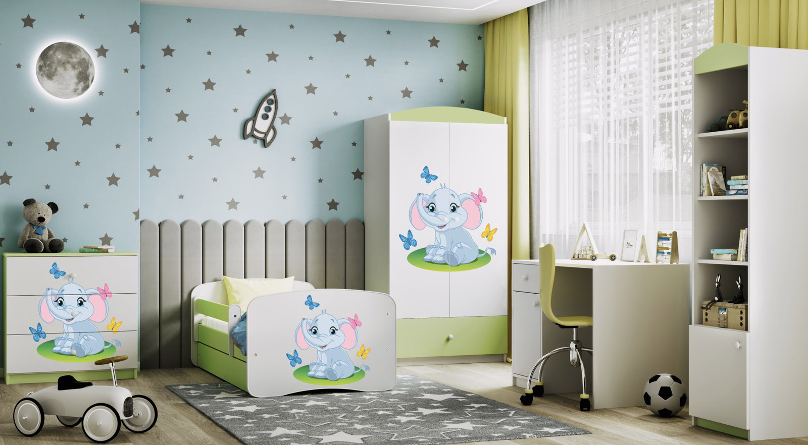 Ντουλάπα Babydreams Cartoon-Prasino-Elephant