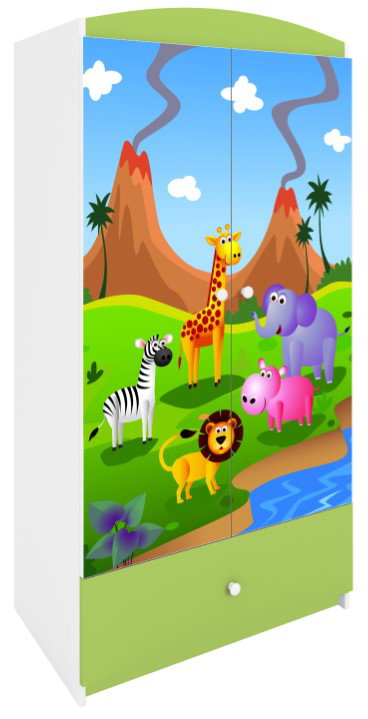Ντουλάπα Babydreams Cartoon-Prasino-Safari