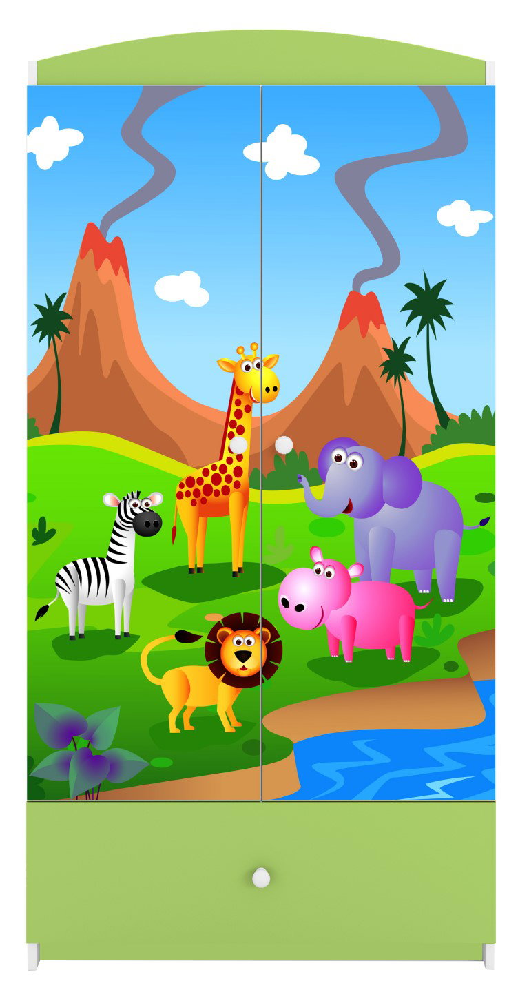Ντουλάπα Babydreams Cartoon-Prasino-Safari