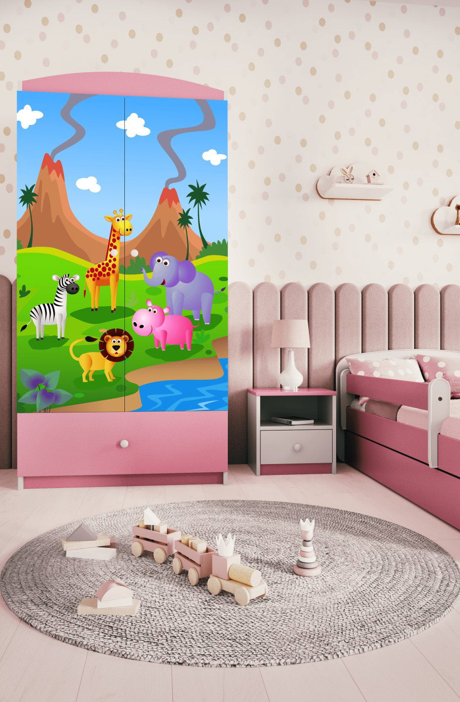 Ντουλάπα Babydreams Cartoon-Roz-Safari