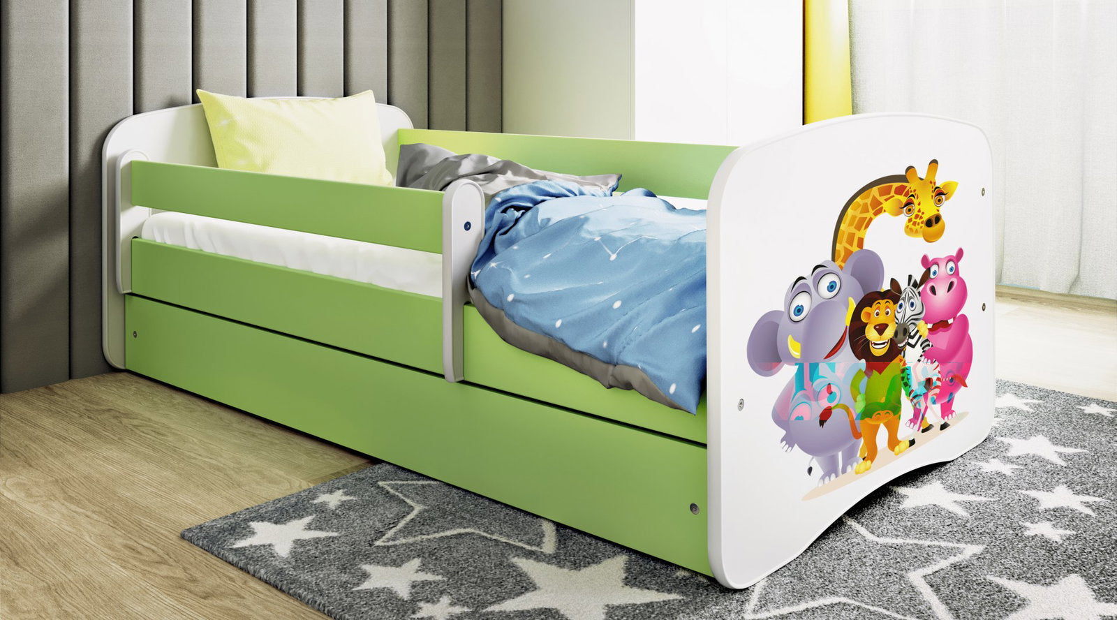 Παιδικό Κρεβάτι Babydreams Cartoon-Prasino-160 x 80-Zoo