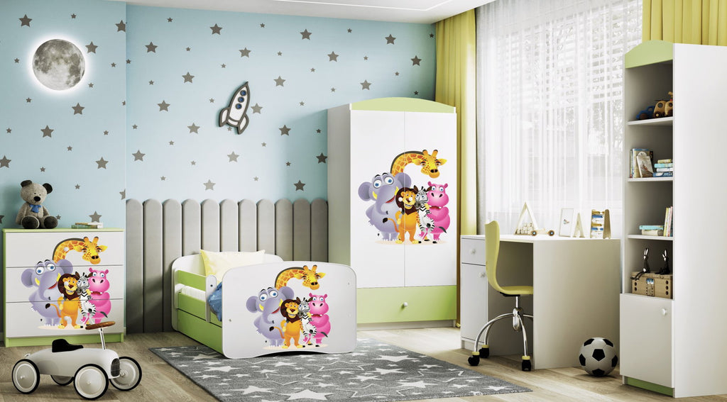 Παιδικό Κρεβάτι Babydreams Cartoon-Prasino-140 x 70-Zoo