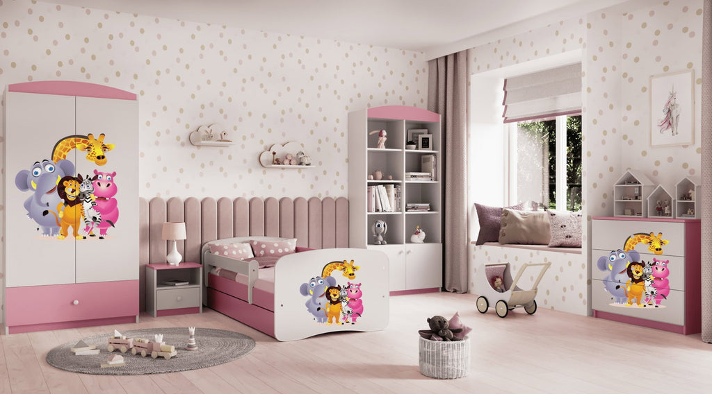 Παιδικό Κρεβάτι Babydreams Cartoon-Roz-140 x 70-Zoo