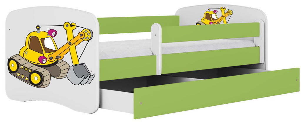 Παιδικό Κρεβάτι Babydreams Cartoon-Prasino-180 x 80-Digger