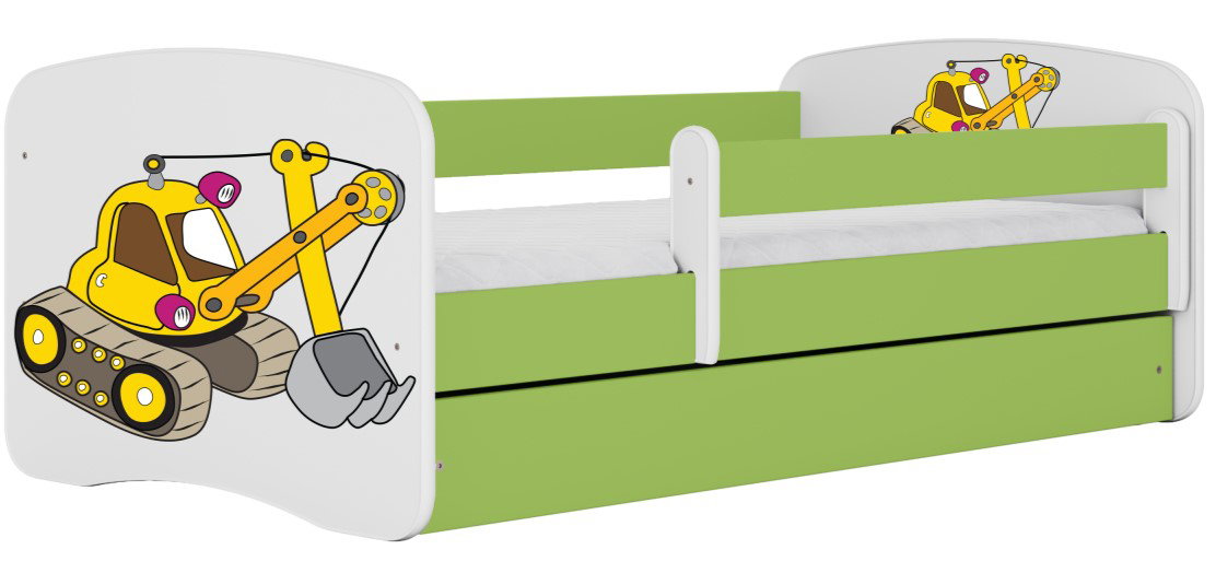 Παιδικό Κρεβάτι Babydreams Cartoon-Prasino-140 x 70-Digger