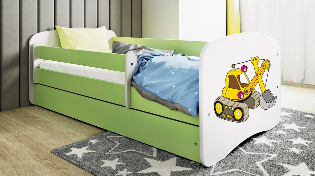 Παιδικό Κρεβάτι Babydreams Cartoon-Prasino-140 x 70-Digger