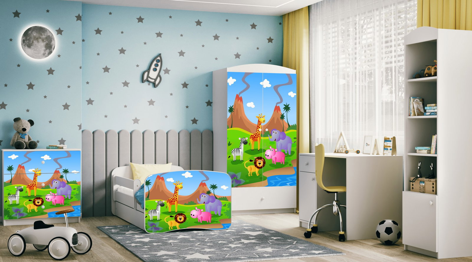 Παιδικό Κρεβάτι Babydreams Cartoon-Leuko-160 x 80-Safari