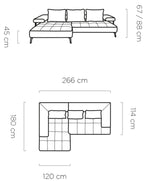 Γωνιακός καναπές Model Mini-Gkri-Δεξιά