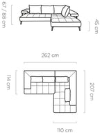Γωνιακός καναπές Model-Ladi-Αριστερή