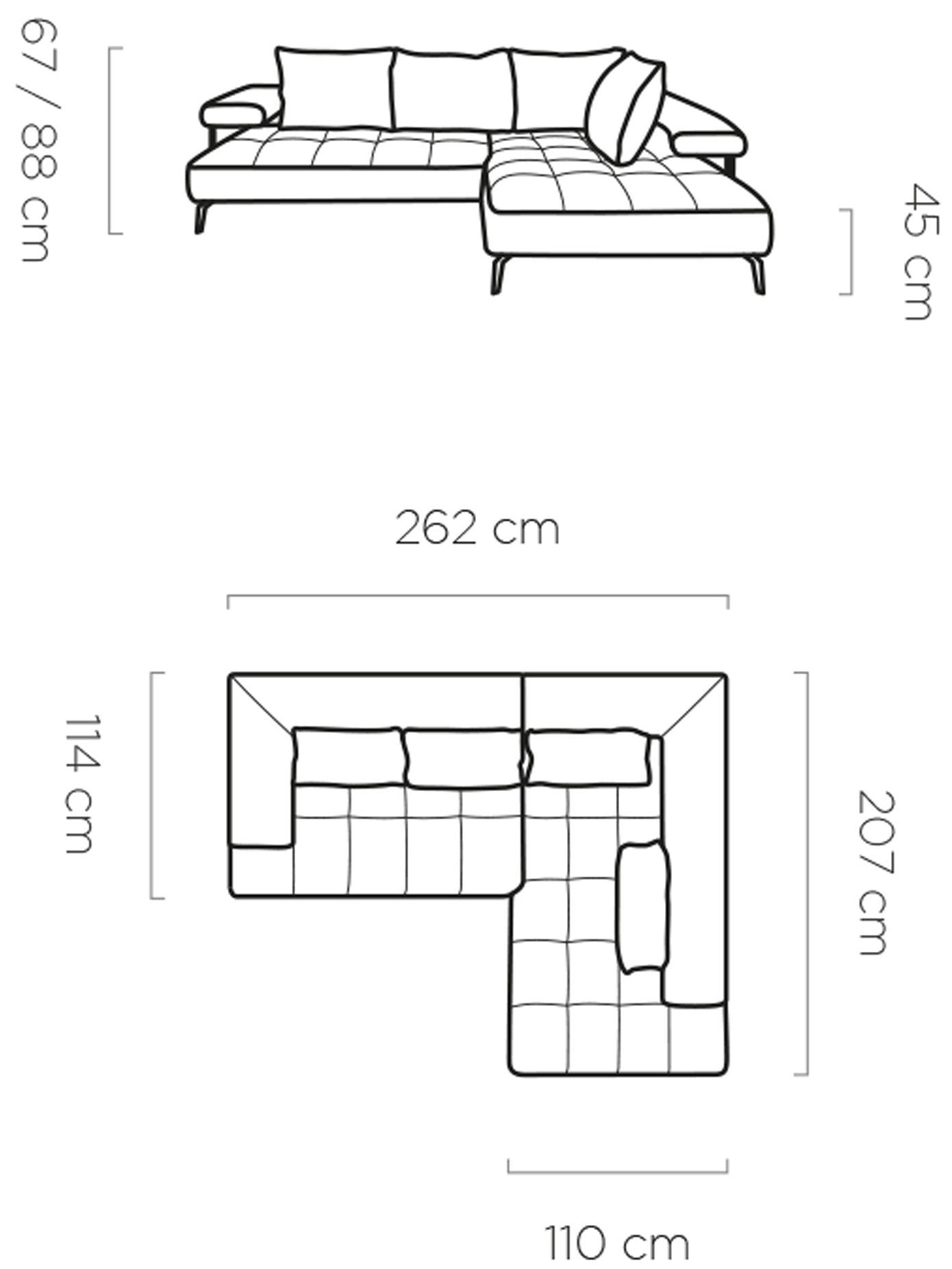 Γωνιακός καναπές Model-Gkri-Αριστερή