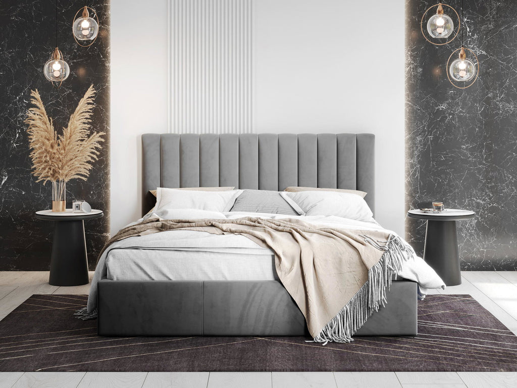 Επενδυμένο κρεβάτι Cosmos-Gkri-200 x 200