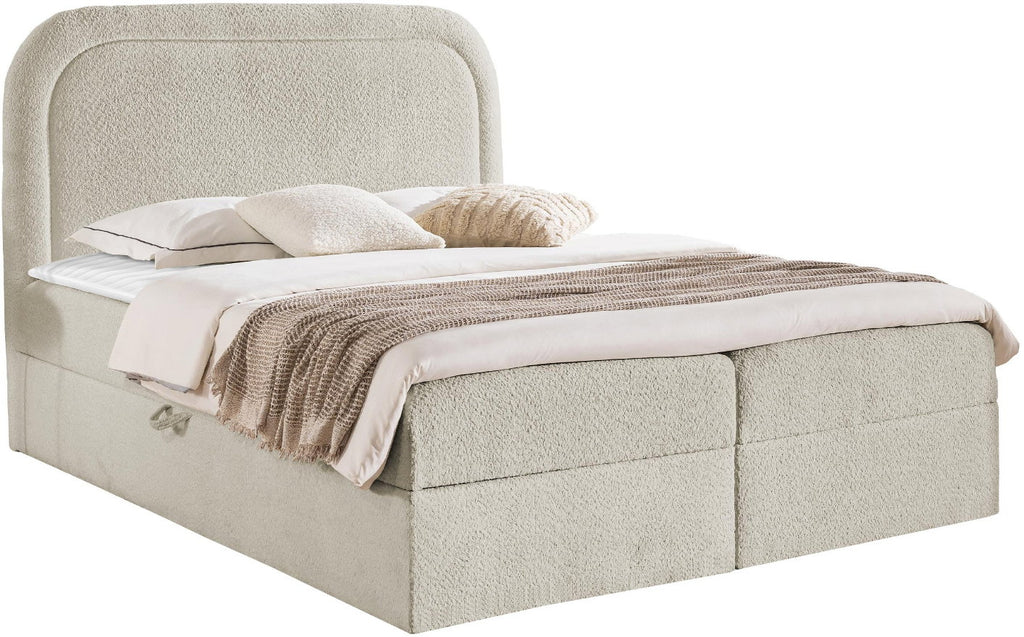 Επενδυμένο κρεβάτι Bonito-Beige-180 x 200