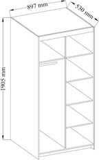 Ντουλάπα Ester 2D1L δίφυλλη-Sonoma