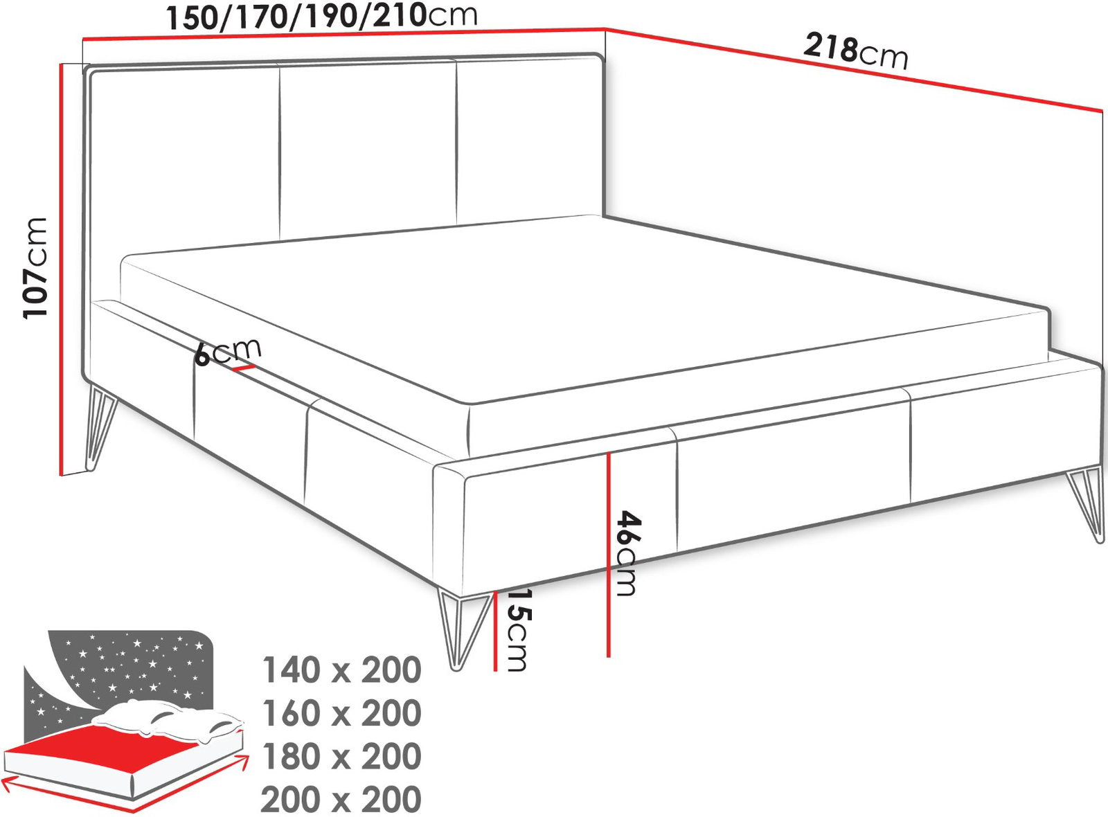 Επενδυμένο κρεβάτι Loren-Mpez-160 x 200