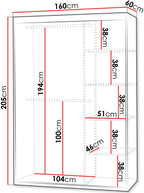 Ντουλάπα Mat V 160 συρόμενη
