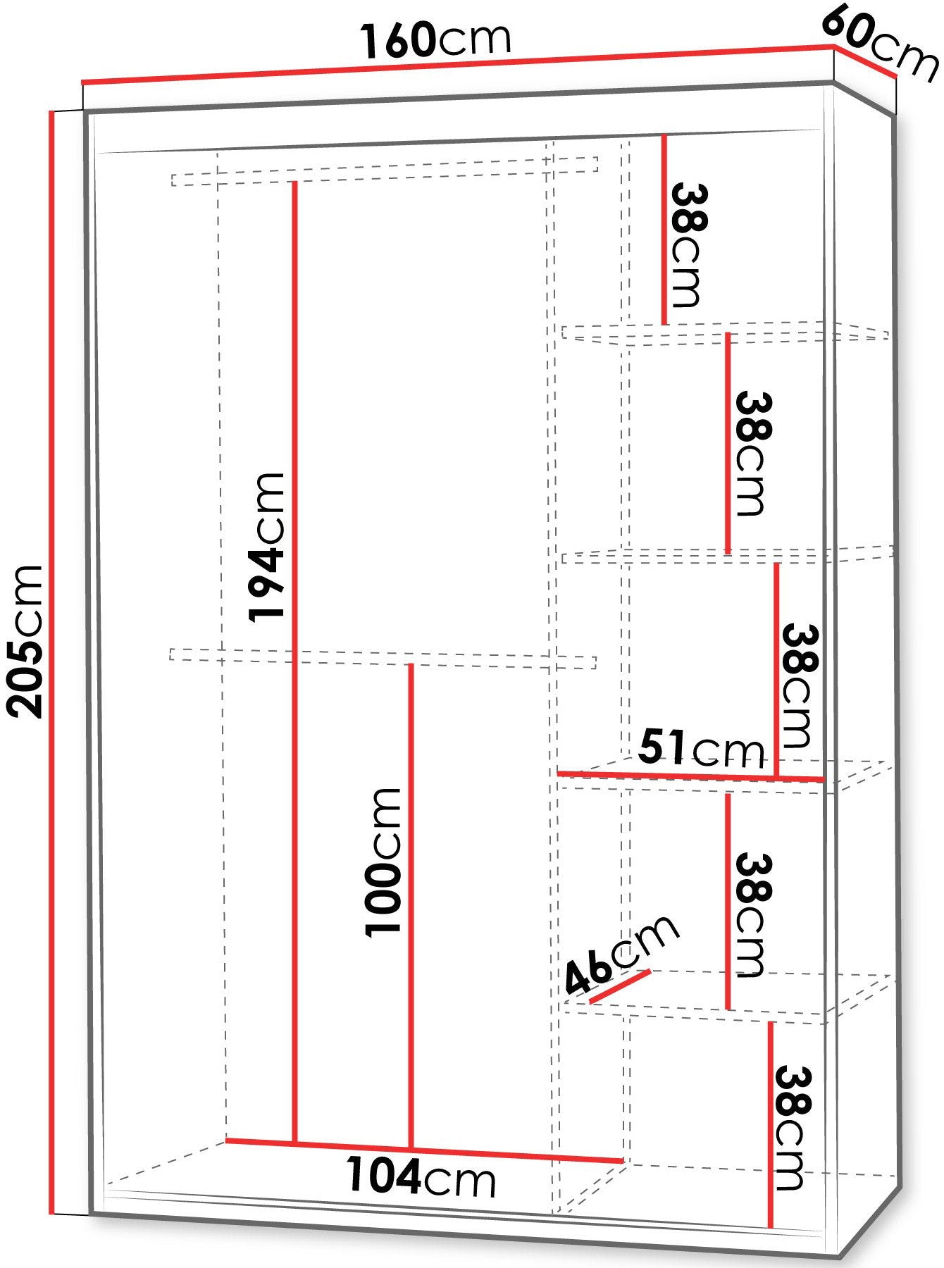 Ντουλάπα Mat V 160 συρόμενη