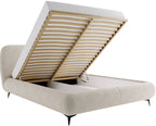 Επενδυμένο κρεβάτι Moe-Beige-160 x 200
