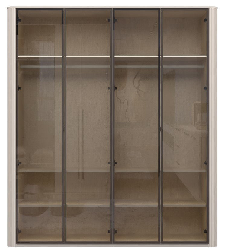 Ντουλάπα Dutchess τετράφυλλη glass