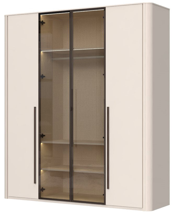 Ντουλάπα Dutchess τετράφυλλη 2 glass