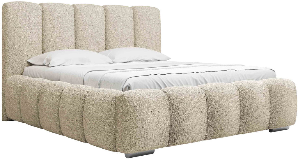 Επενδυμένο κρεβάτι Wizko-Beige-160 x 200