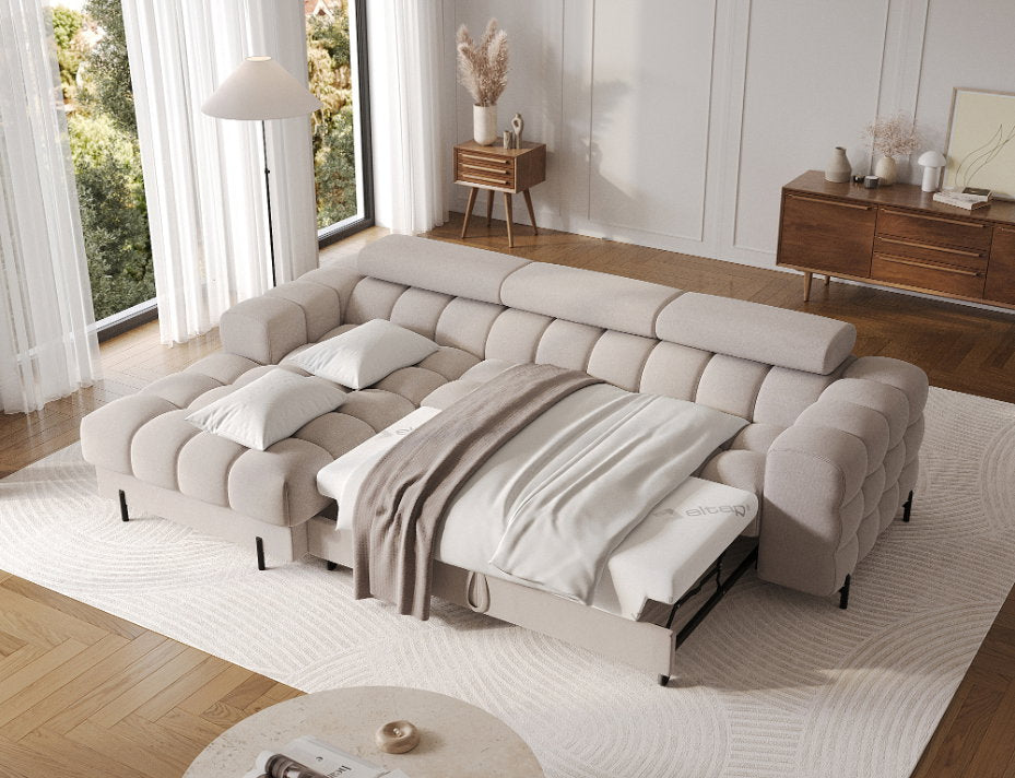 Γωνιακός καναπές Freyia-Beige-Αριστερή