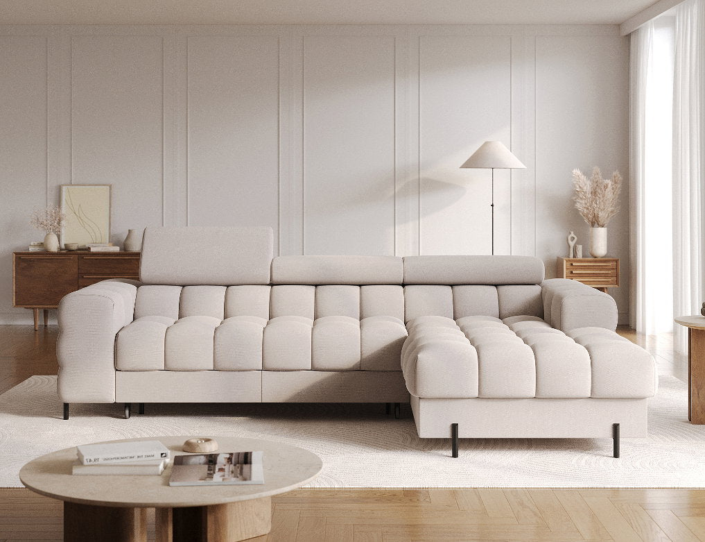 Γωνιακός καναπές Freyia-Beige-Δεξιά