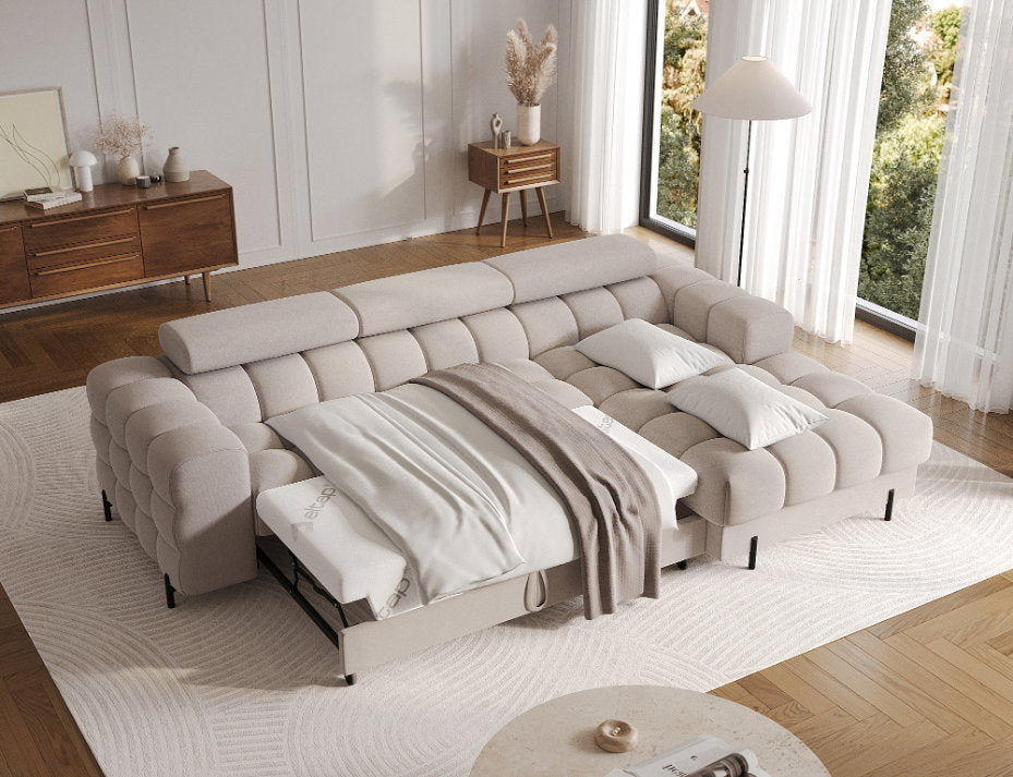 Γωνιακός καναπές Freyia-Beige-Δεξιά