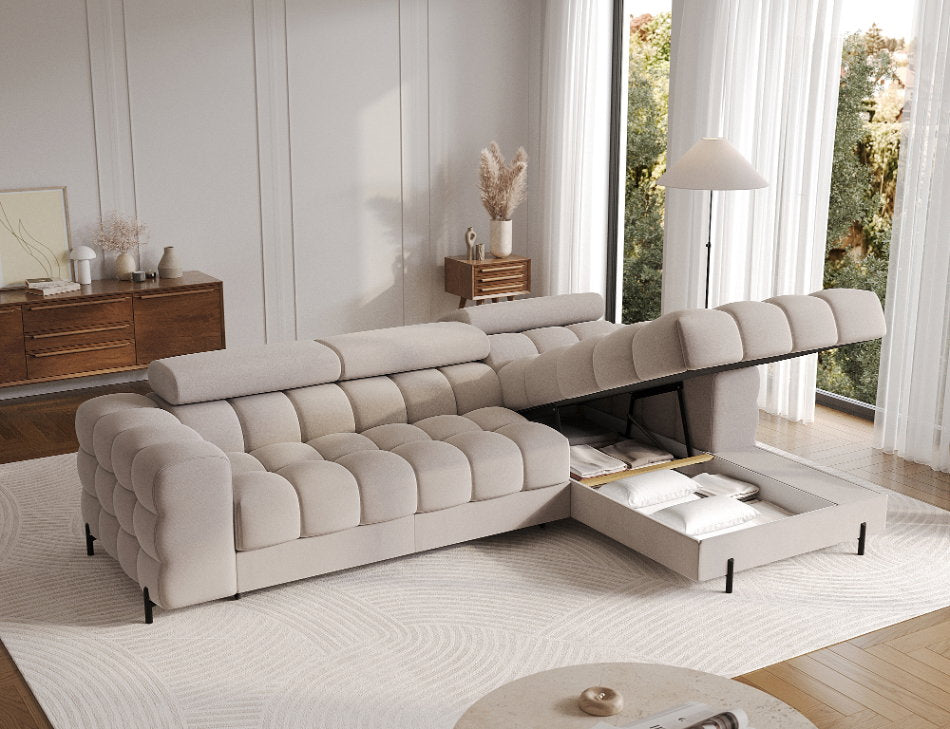 Γωνιακός καναπές Freyia-Beige-Δεξιά