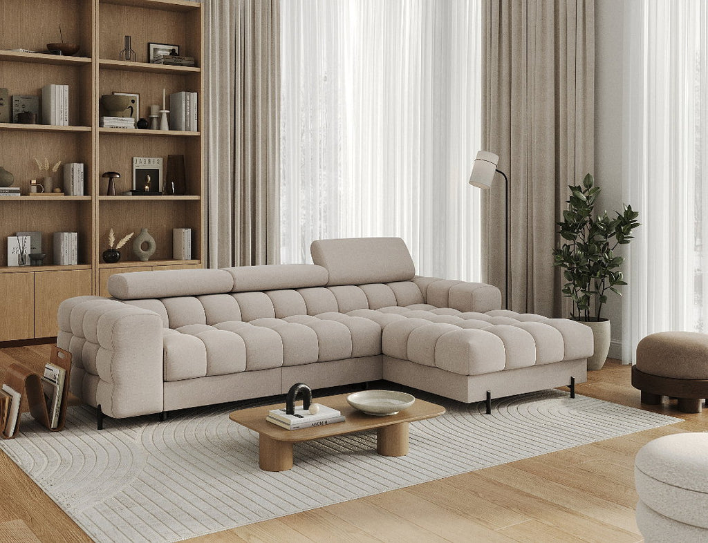 Γωνιακός καναπές Freyia-Beige-Δεξιά