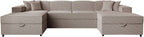 Γωνιακός καναπές Santos U-Silver Gray