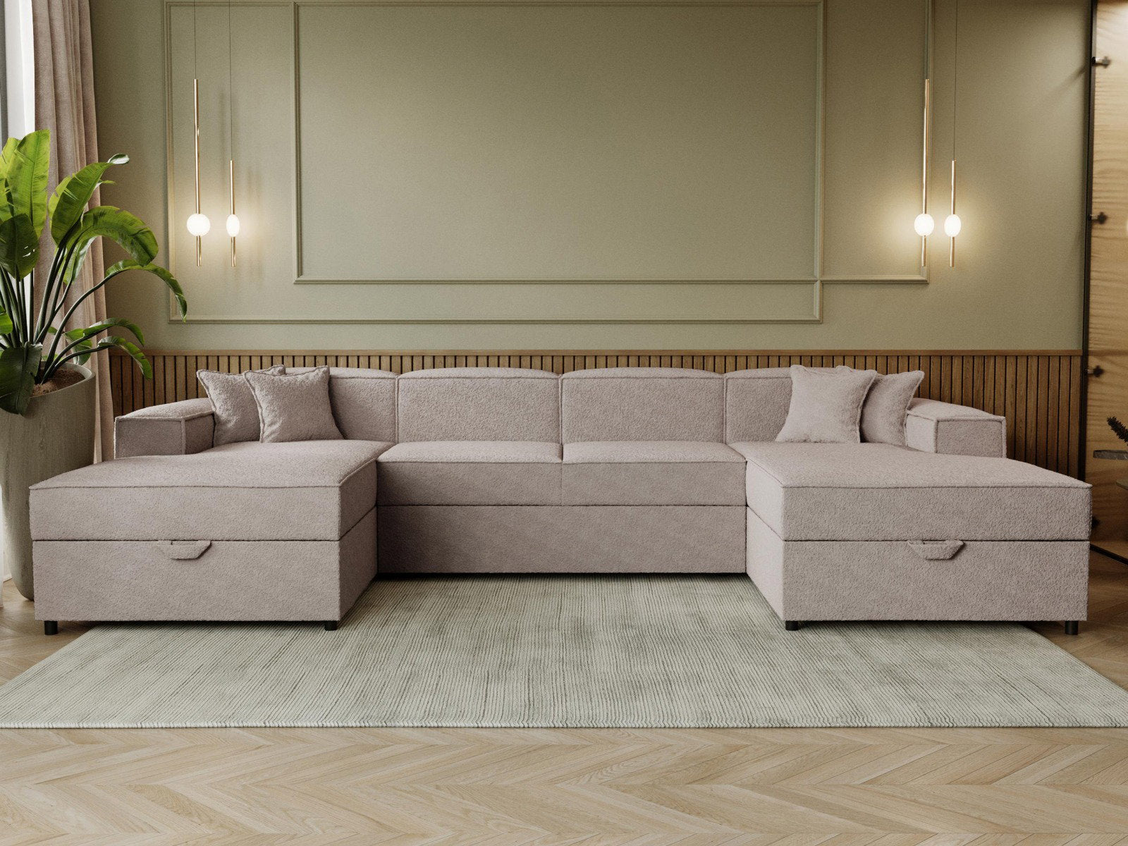 Γωνιακός καναπές Santos U-Silver Gray