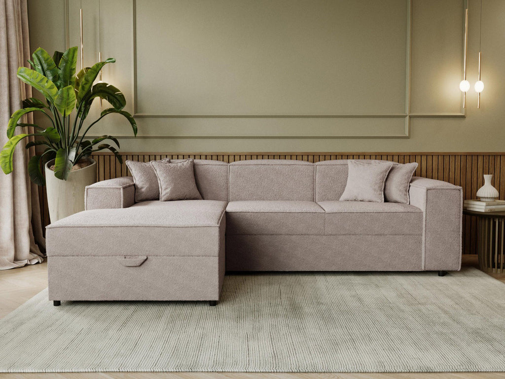 Γωνιακός καναπές Santos-Silver Gray-Αριστερή