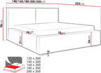 Επενδυμένο κρεβάτι Santos-Leuko-120 x 200