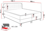 Επενδυμένο κρεβάτι Box Best I-Mauro-140 x 200