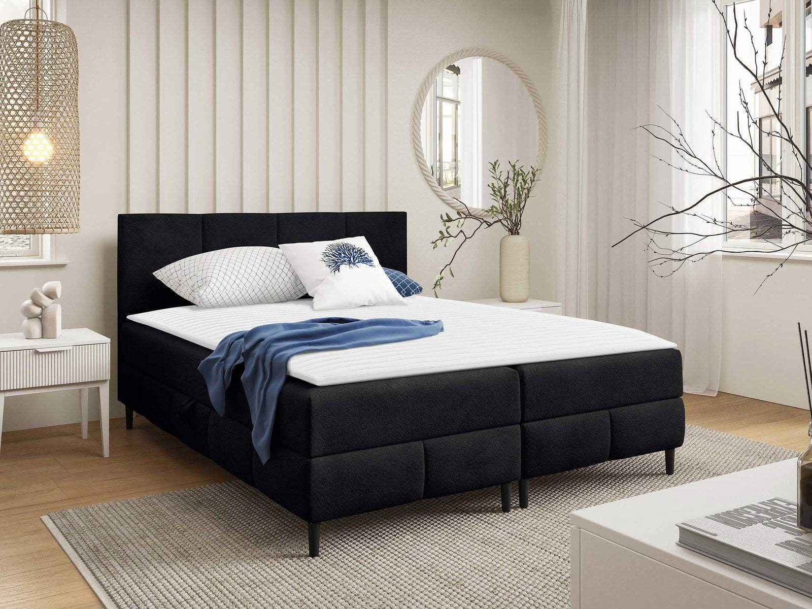 Επενδυμένο κρεβάτι Box Best II-Mauro-160 x 200