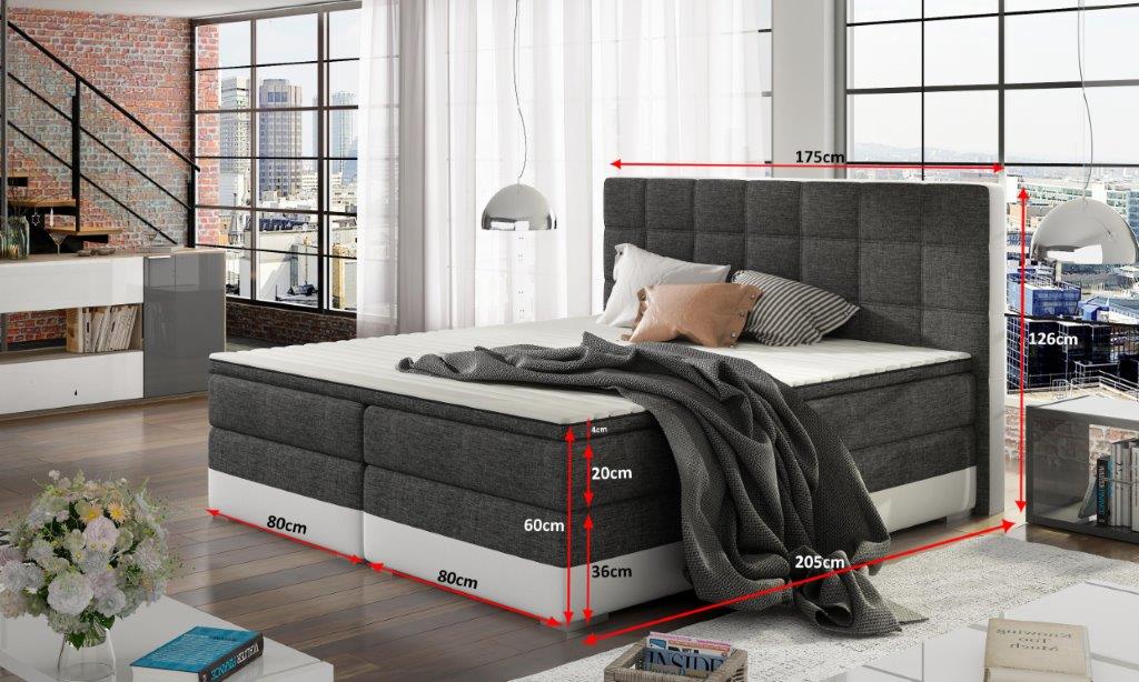 Επενδυμένο κρεβάτι Damascus με στρώμα και ανώστρωμα