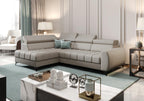 Γωνιακός καναπές Calyra Mini Lthr-Γκρεζ-Αριστερή
