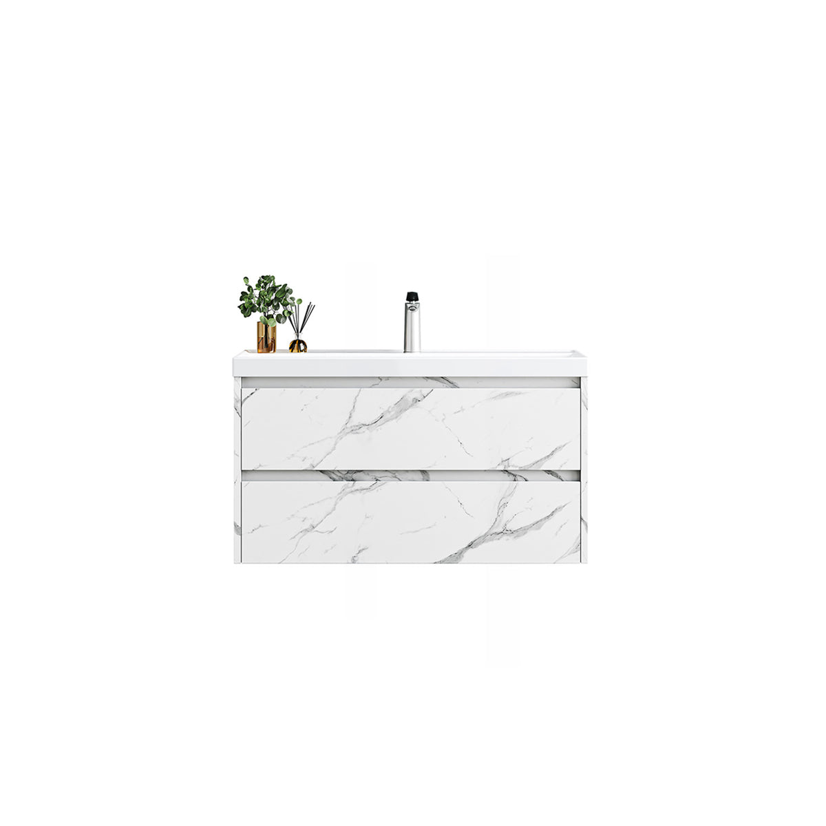 Βάση PVC με δύο συρτάρια και νιπτήρα Marble IVA 100 KARAG 100x50x45cm