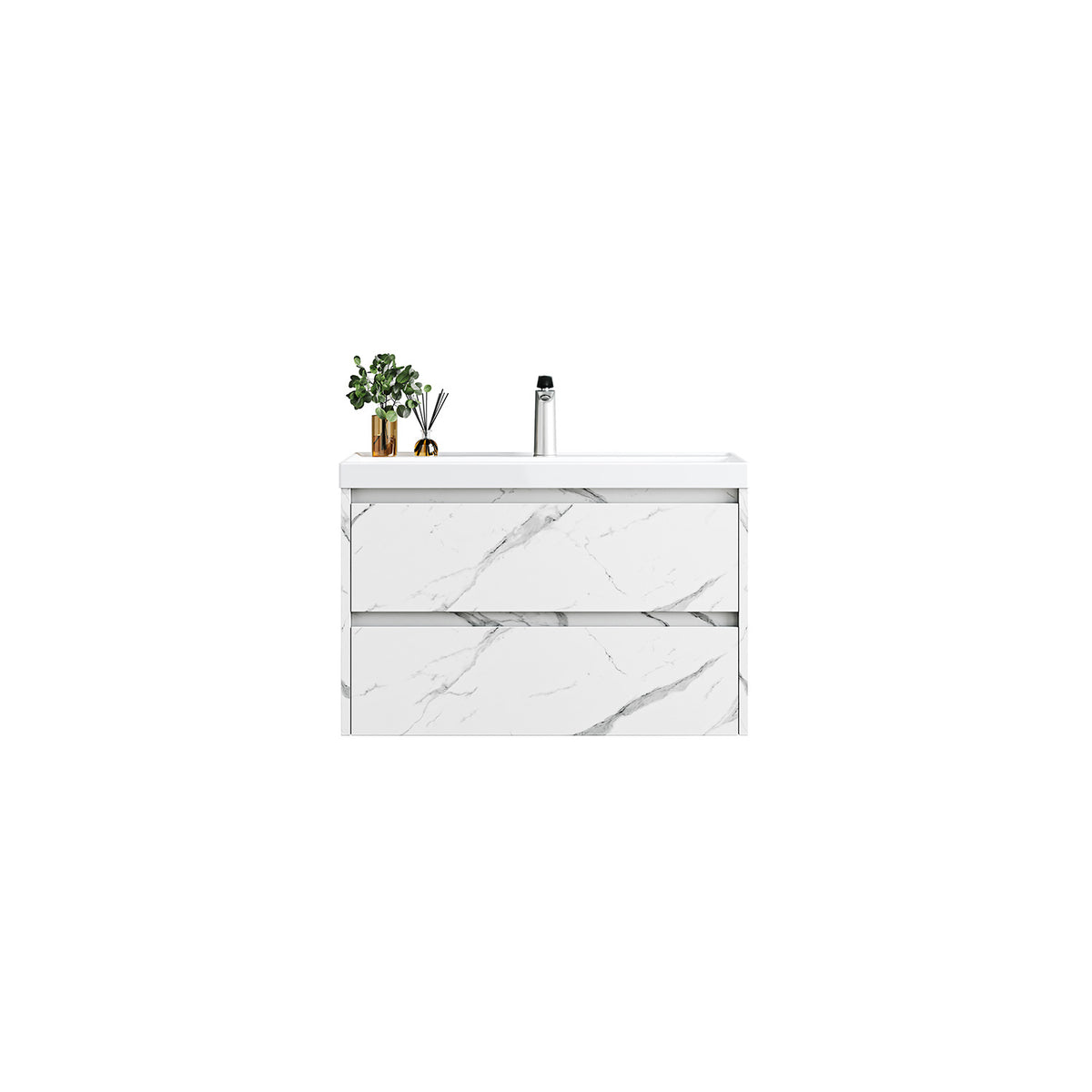 Βάση PVC με δύο συρτάρια και νιπτήρα Marble IVA 80 KARAG 80x50x51cm