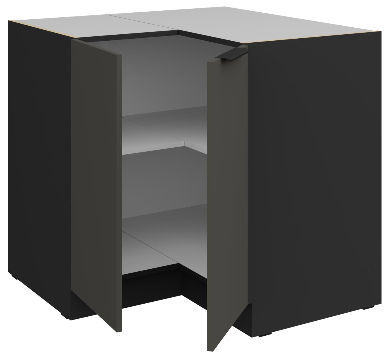 Επιδαπέδιο ντουλάπι γωνιακό Arianna 90x90 DN 2F BB-Γκρι