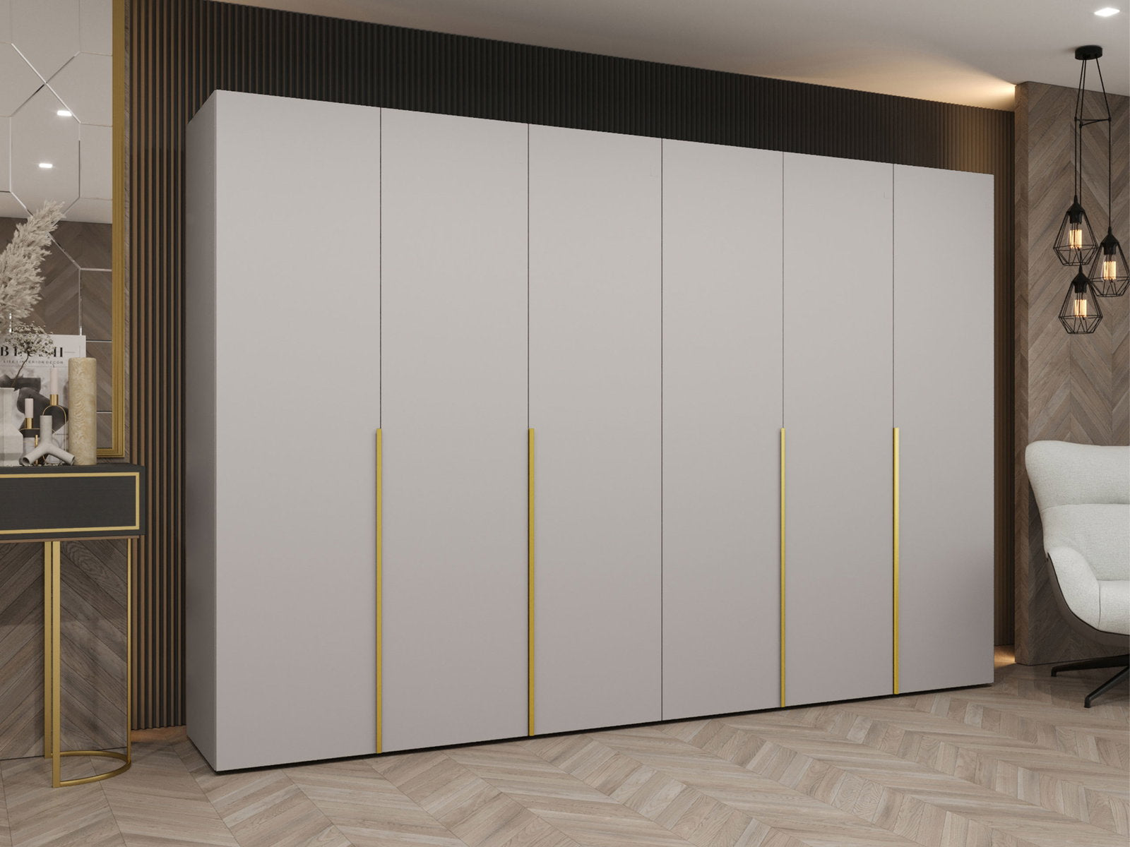 Ντουλάπα Alicante-Cashmere - Χρυσό-Μήκος: 300εκ