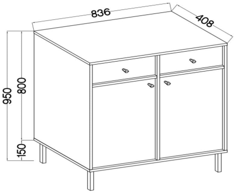 Μπουφές Siera 2F 2S-Μπεζ