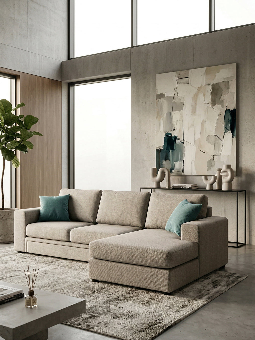 Γωνιακός καναπές Lina plus-Mpez Anoixto-265 x 170 εκ.-Αριστερή